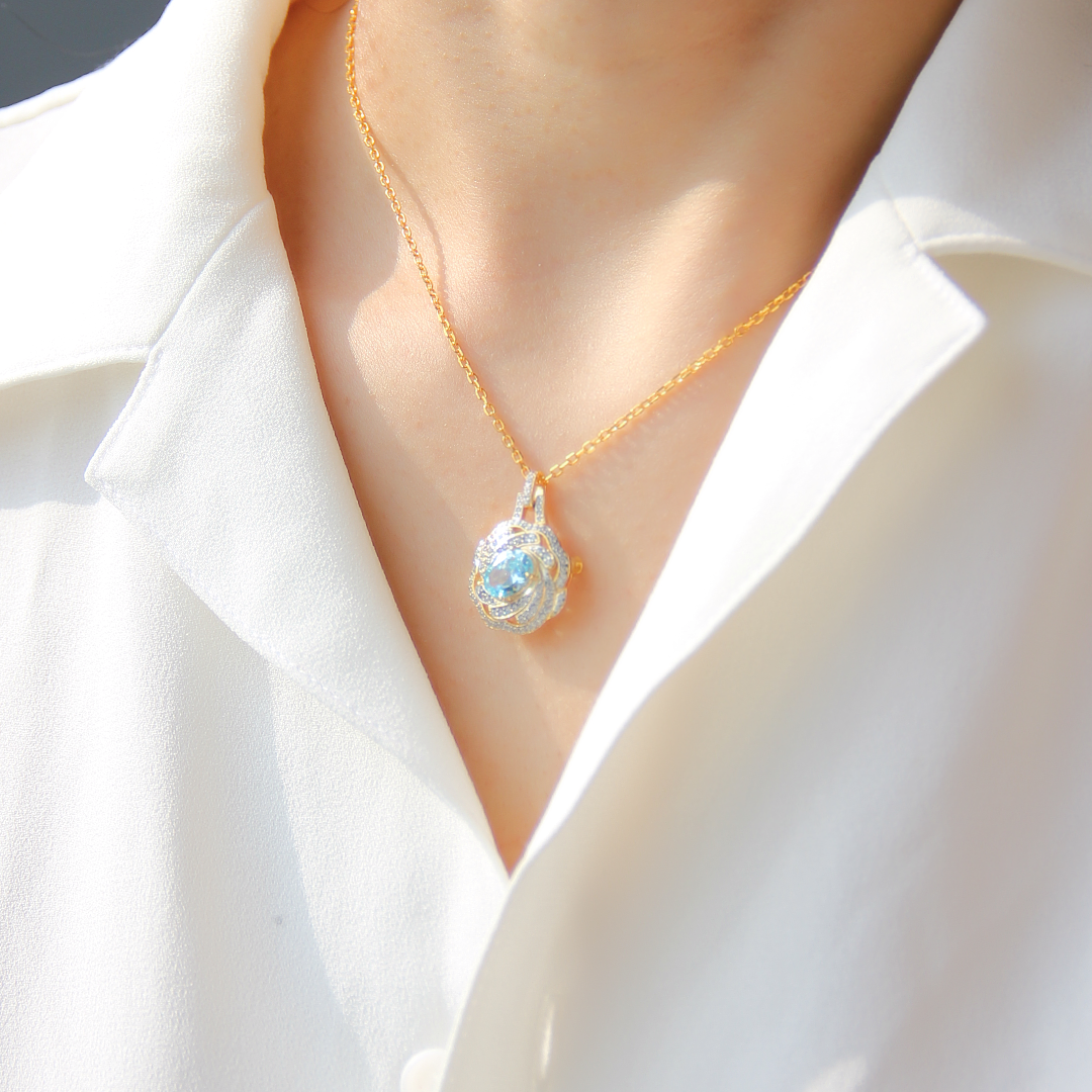 Floral "Difference" Pendant Necklace