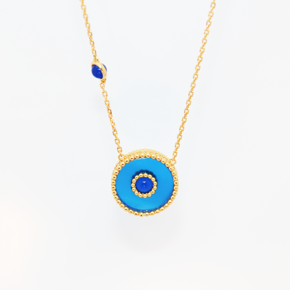 Orblink Blue Agate Charm Necklace