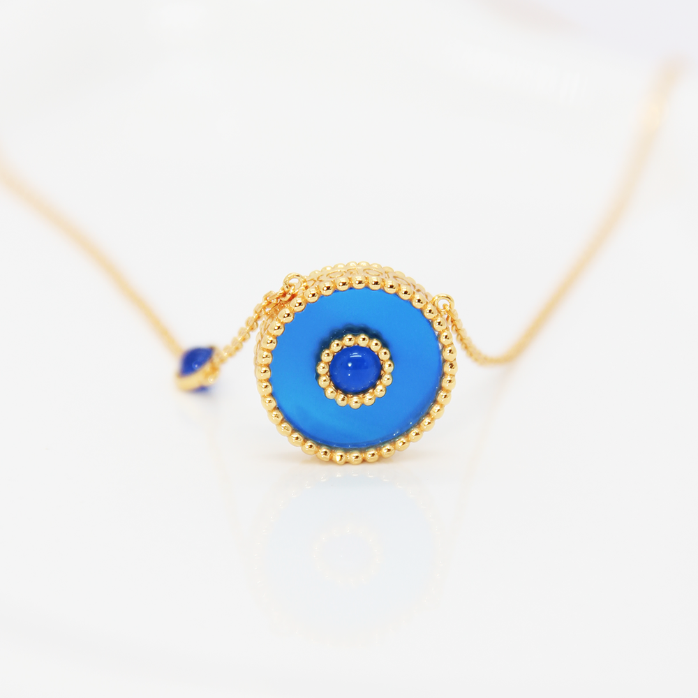Orblink Blue Agate Charm Necklace