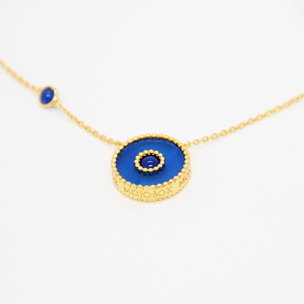 Orblink Blue Agate Charm Necklace