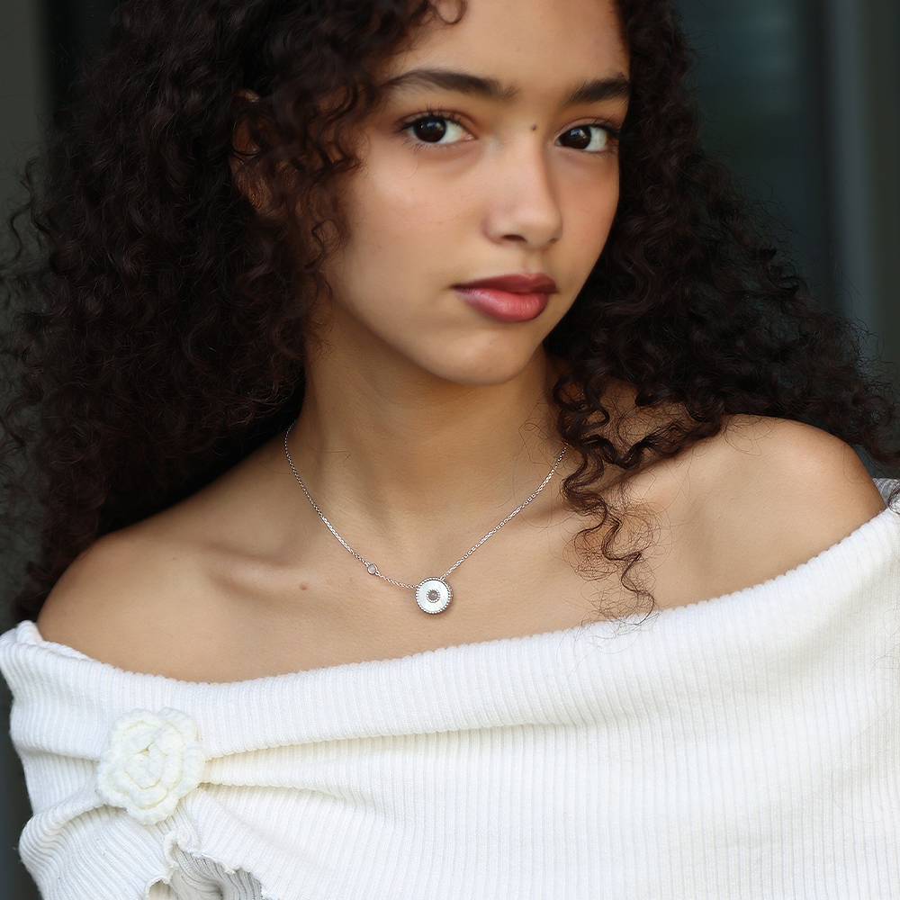 Orblink White Mother-of-Pearl Charm Necklace