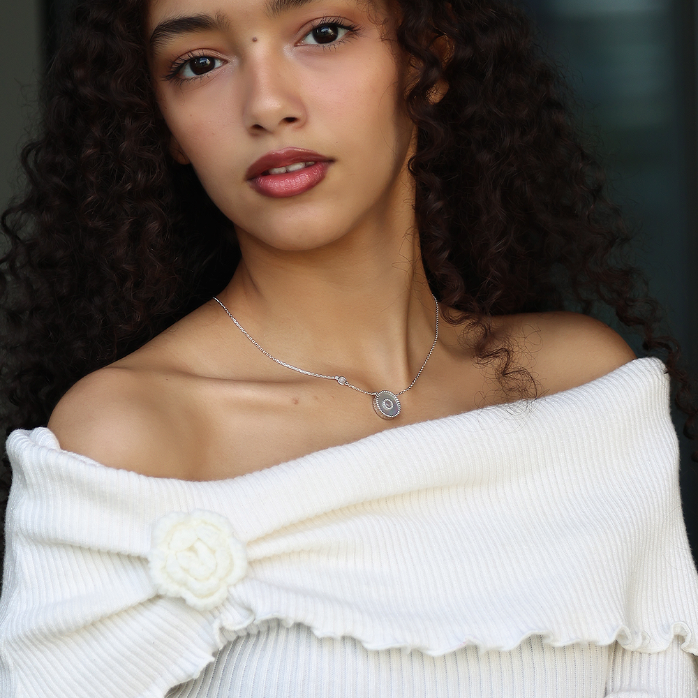 Orblink White Mother-of-Pearl Charm Necklace