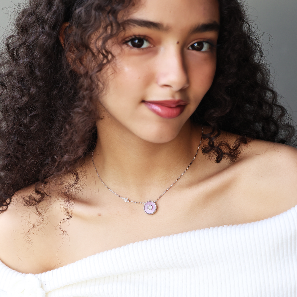 Orblink Pink Mother-of-Pearl Charm Necklace