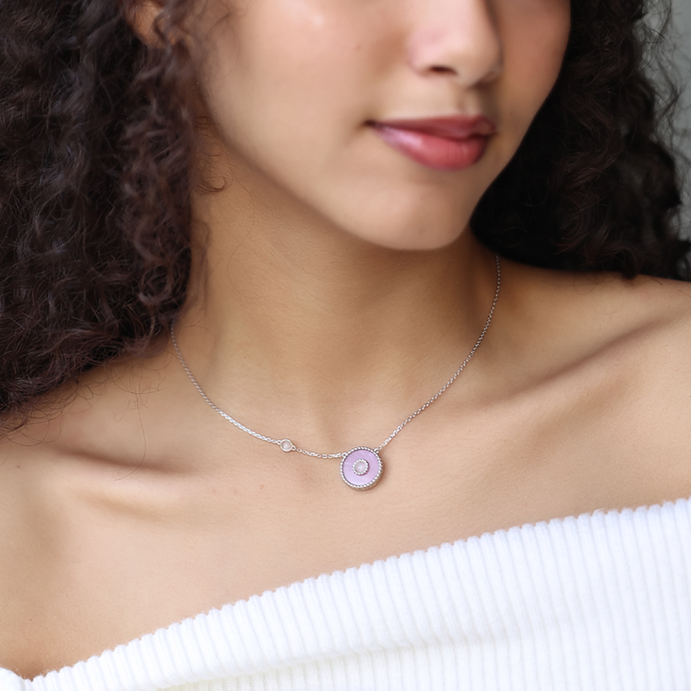 Orblink Pink Mother-of-Pearl Charm Necklace