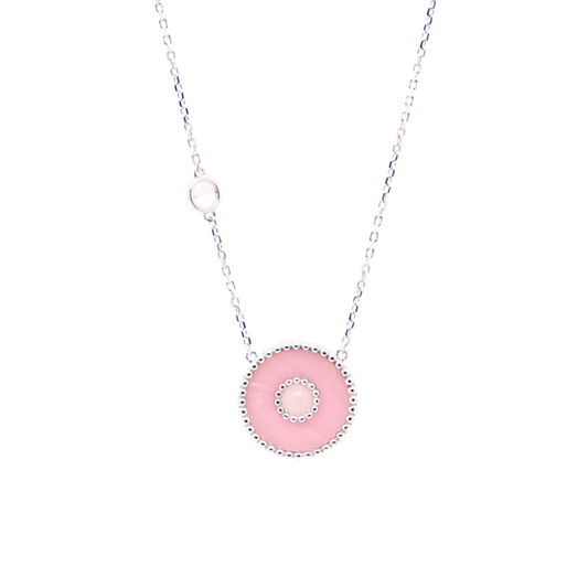 Orblink Pink Mother-of-Pearl Charm Necklace