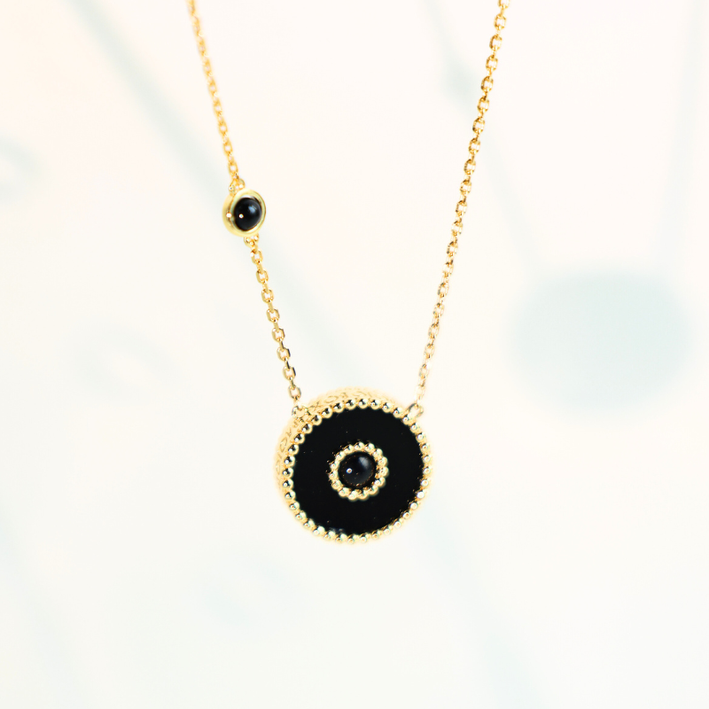 Orblink Black Agate Charm Necklace