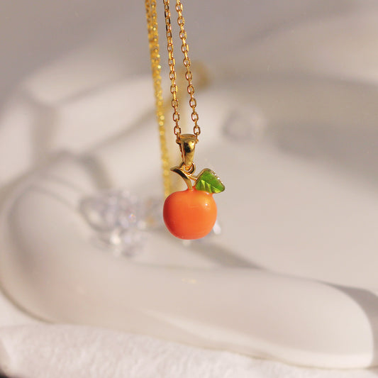 Little Apple Pendant Necklace