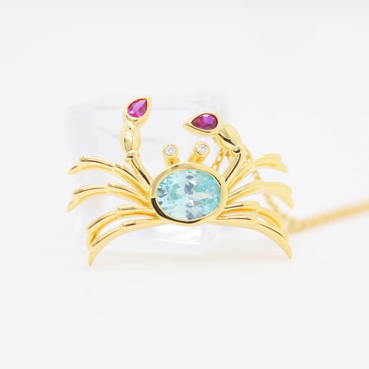 Cute Little Crab Charm Necklace