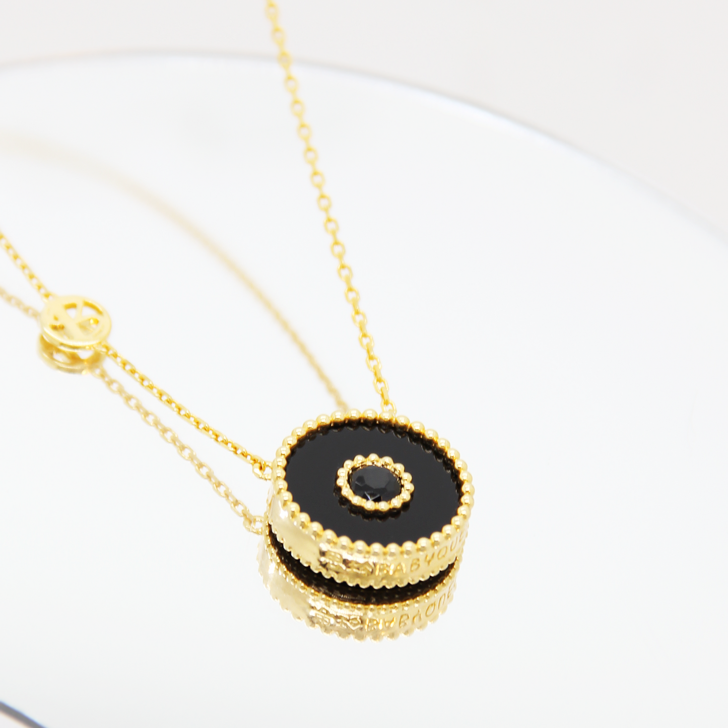 Orblink Black Agate Charm Necklace – BabyQueen Edition