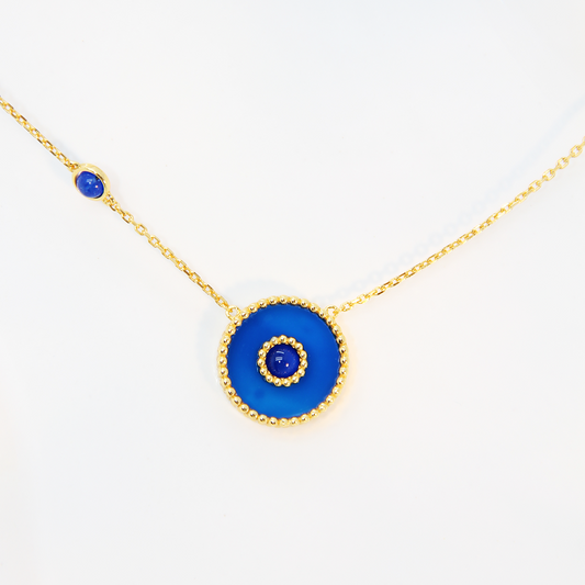 Orblink Blue Agate Charm Necklace
