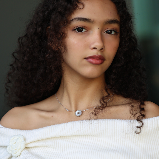 Orblink White Mother-of-Pearl Charm Necklace