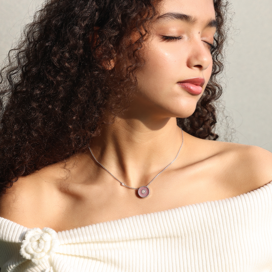 Orblink Pink Mother-of-Pearl Charm Necklace