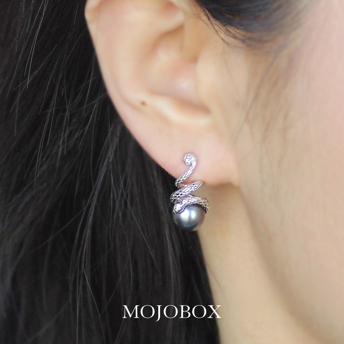 Serpent & Orb Stud Earrings