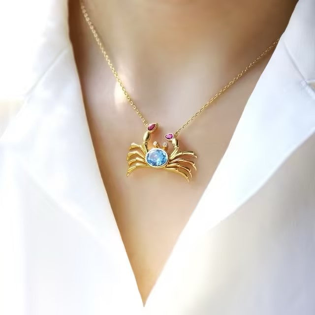 Cute Little Crab Charm Necklace